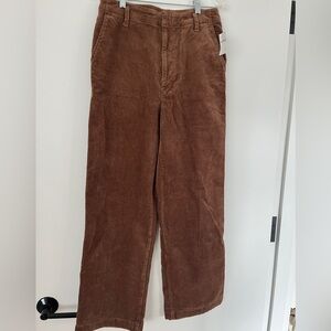 Gap Women’s High Rise Wide Leg Brown Corduroy Pants